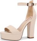 Platform Chunky High Heel Sexy Sandals Ankle Strap Open Toe - 5in Heel