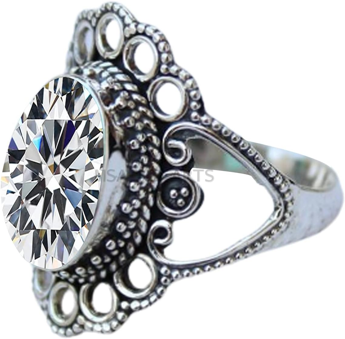 Solid 925 Sterling Silver Ring with Genuine Black Onyx Gemstone