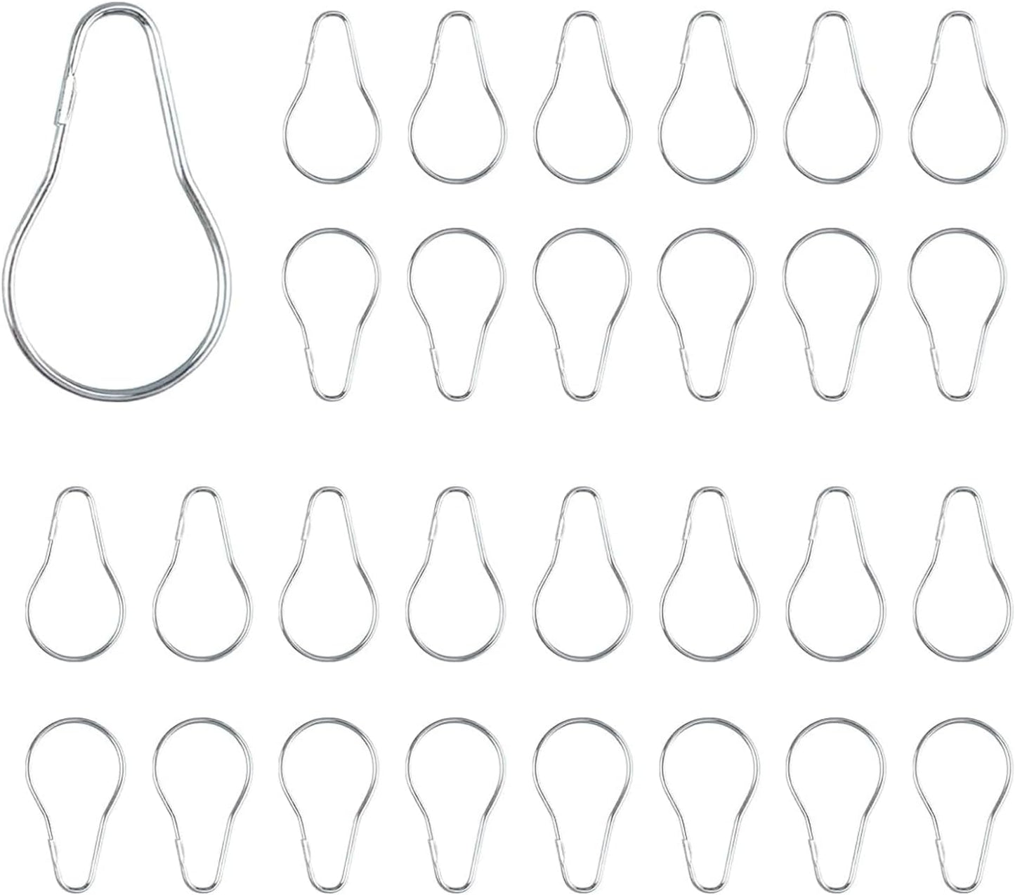 Rust-Proof Stainless Steel Shower Hooks Set, 30 Pcs