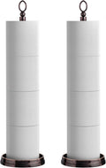 Toilet Paper Holder Stand - Free Standing 4-Roll Storage with Weighted