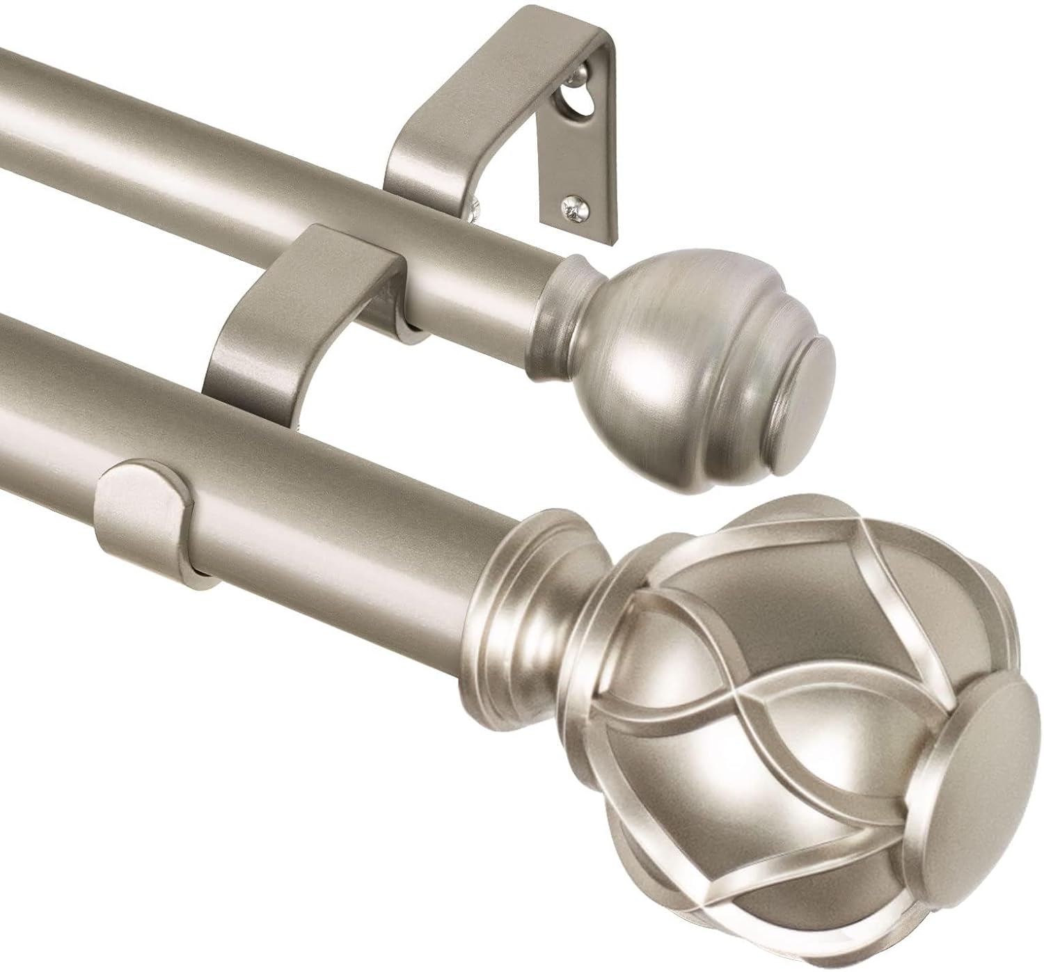 KAMANINA 1 Inch Double Curtain Rods for Stylish Home Decor