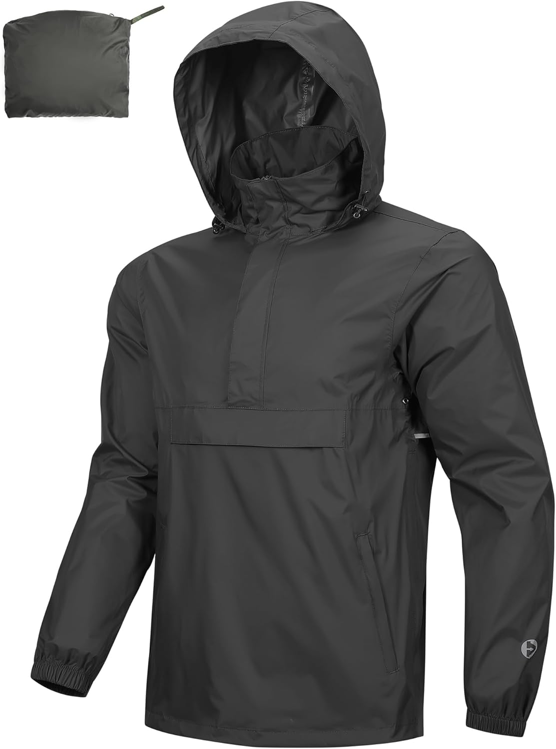 Outdoor Ventures Men's Rain Jacket Waterproof Lightweight Pullover