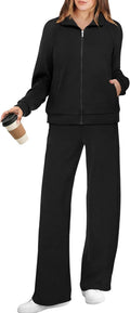 Women's 2 Piece Lounge Set Full Zip Up Sweatsuit - Comfortable