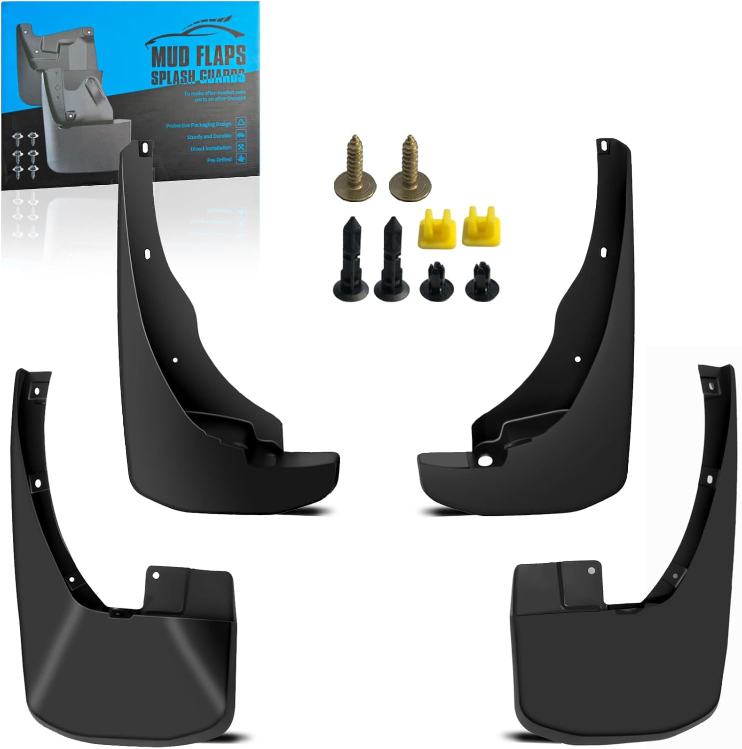 KEYOOG Mud Flaps for 2005-2022 Nis-san Frontier - 4-Pc Set