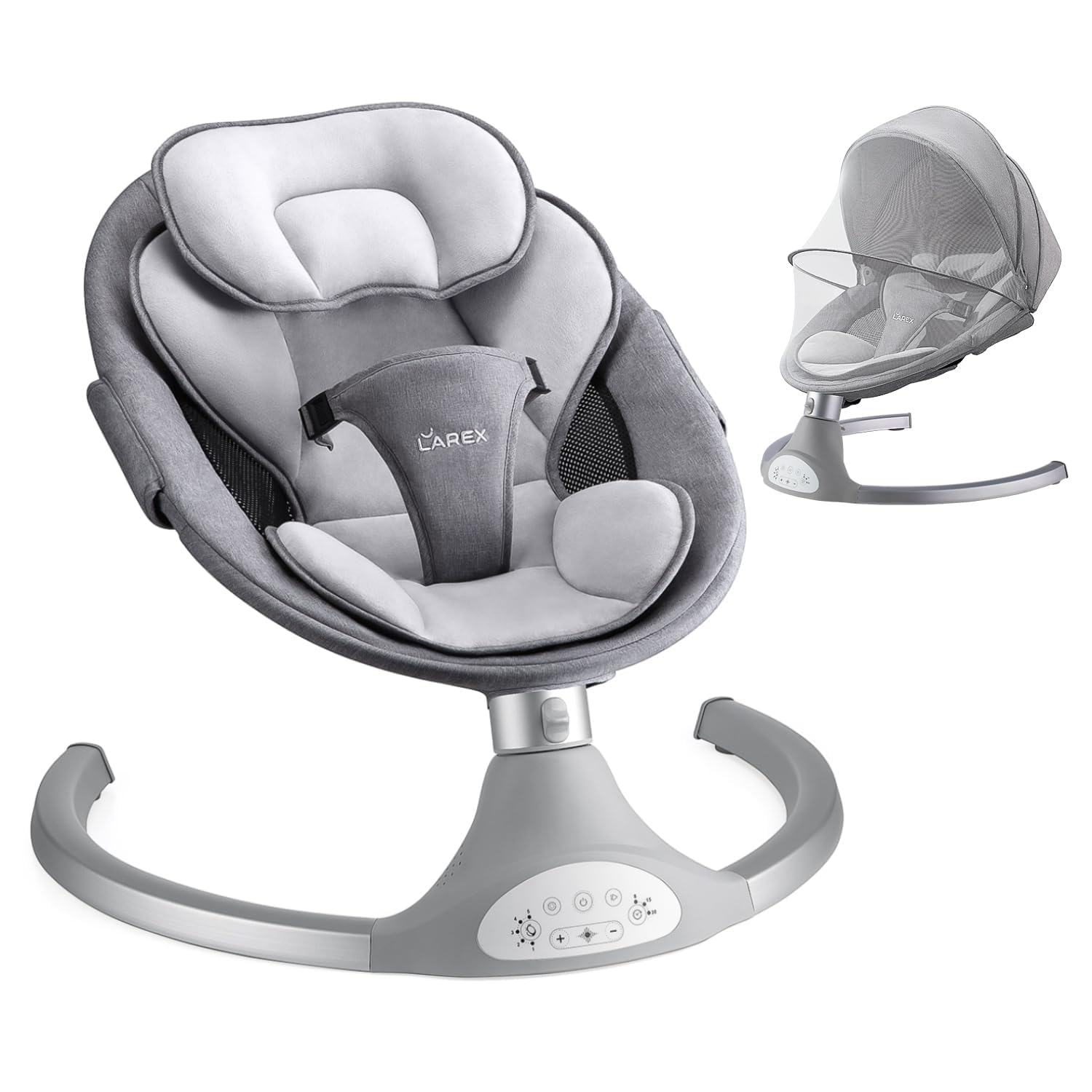 LAREX Baby Swing Electric Toddler Rocker with Bluetooth & Melodies