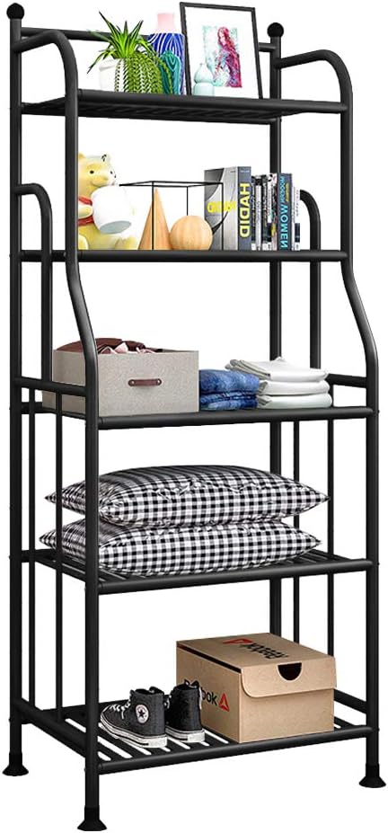 5-Tier Black Metal Shelving: Ultimate Organizer