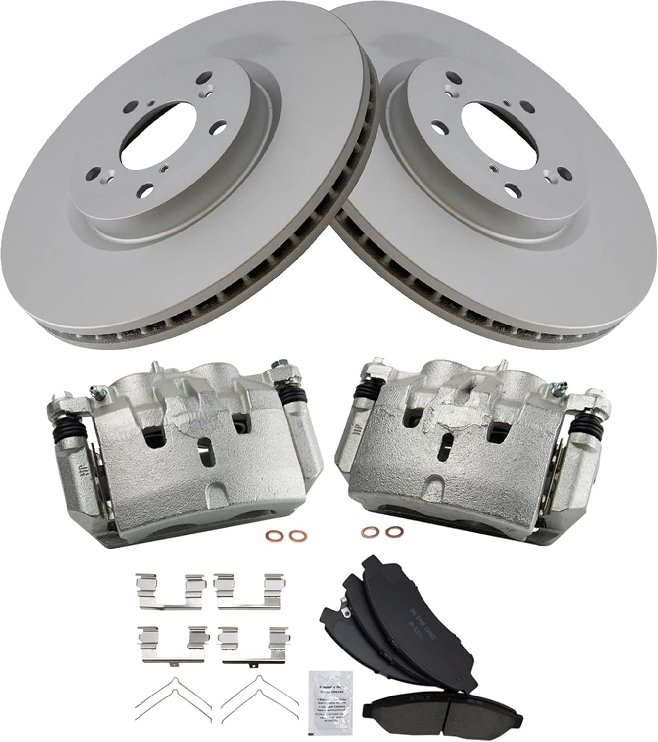 TRQ Front Brake Pad & Rotor Kit for 2009-2015 Honda Pilot