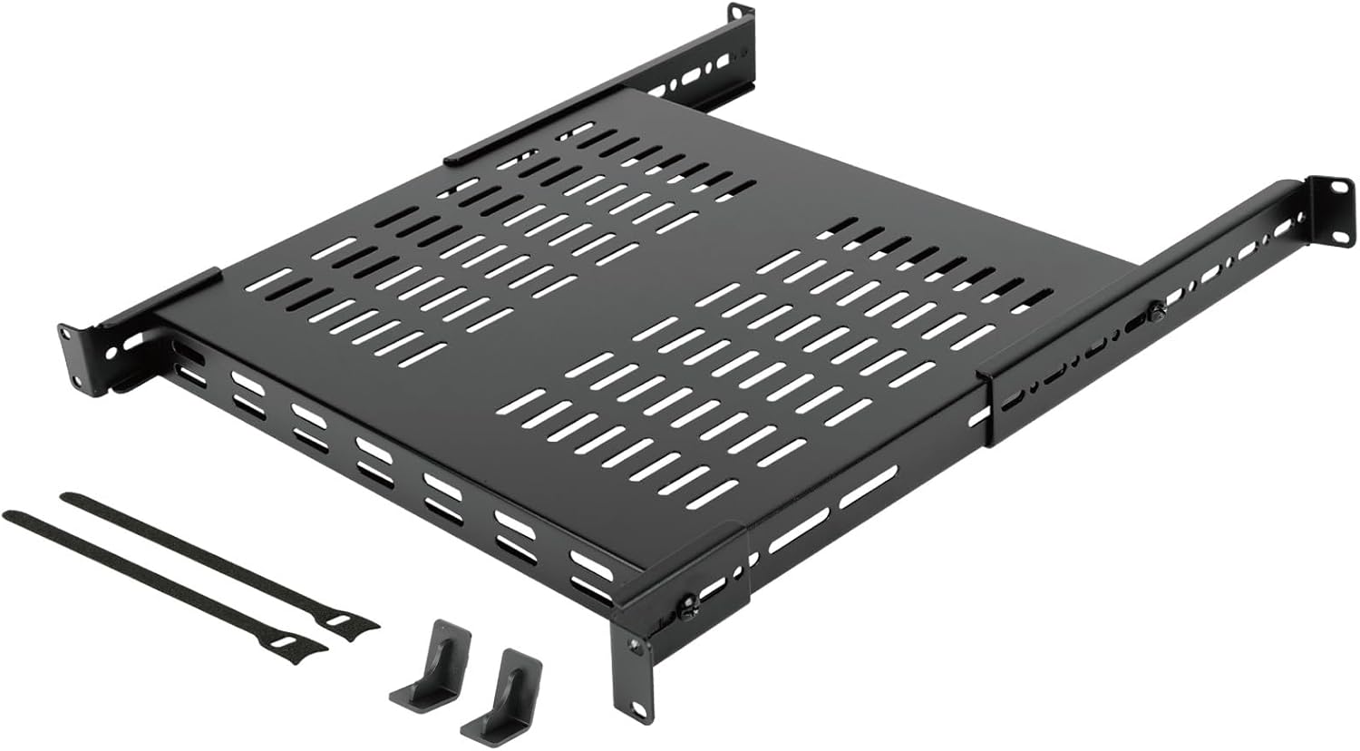 Tecmojo 1U 4-Post Server Rack Mount Shelf for AV Equipment