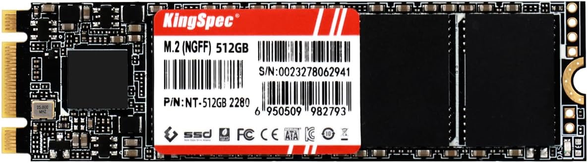 KingSpec NT Series 512GB M.2 SATA SSD for Ultrabook & Laptop