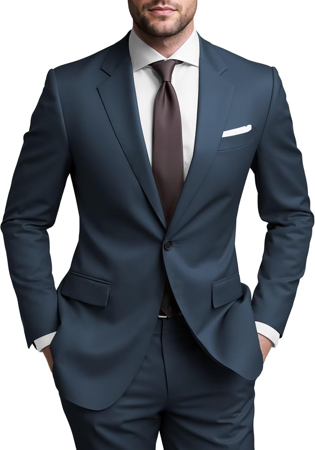 Mens Regular Fit 2 Piece Suit for Weddings and Business Events