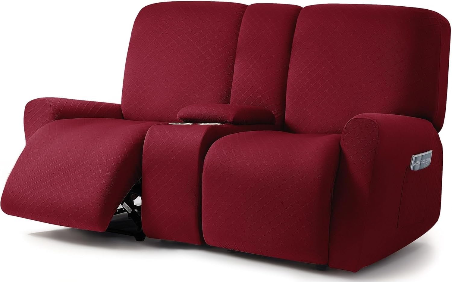 ULTICOR Squared Jacquard Design Reclining Loveseat Cover