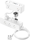 Dual Layer Desk Clamp Power Strip - 19-in-1 Desktop Surge Protector