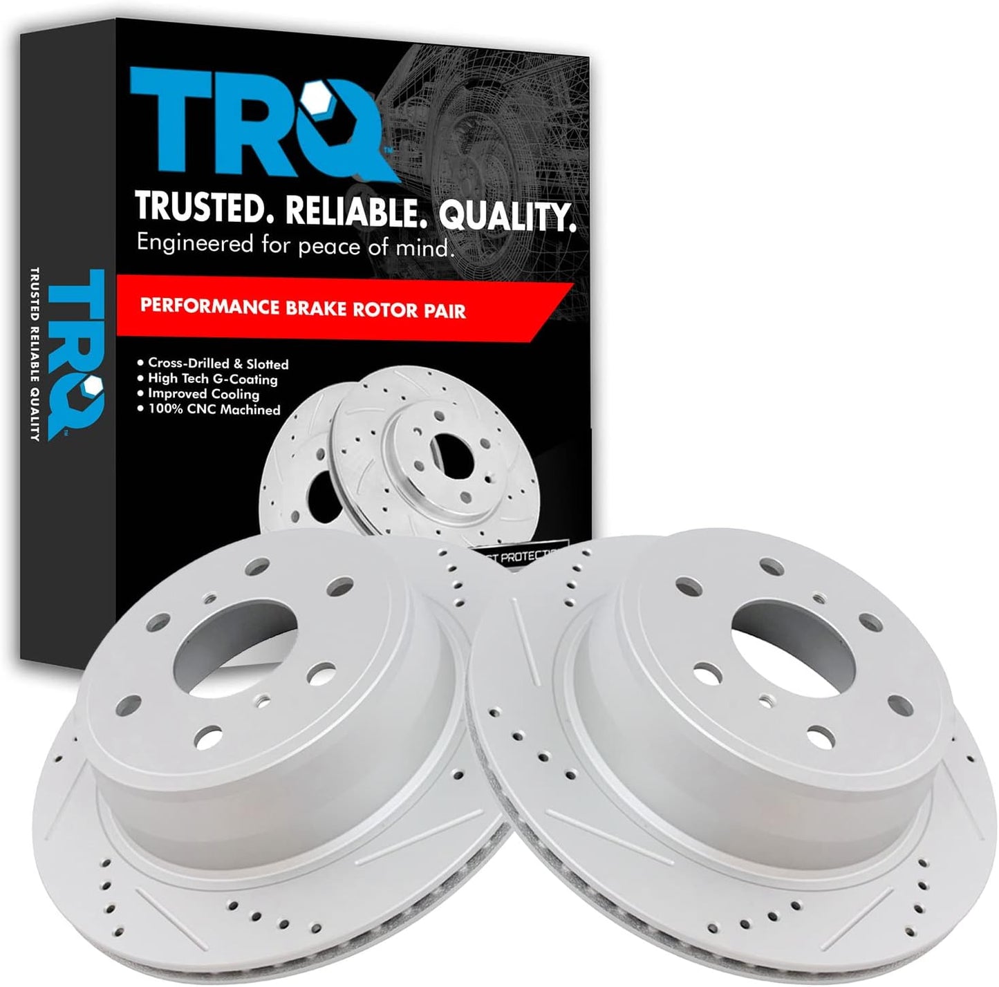 Premium G-Coated Rear Brake Rotors Set for Cadillac & GMC
