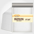 Poly Bubble Mailers 4x8 in 500 Pack - Padded, Self Seal Mailers