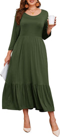 Plus Size 3/4 Sleeve Dresses for Women - LARACE Comfortable Maxi
