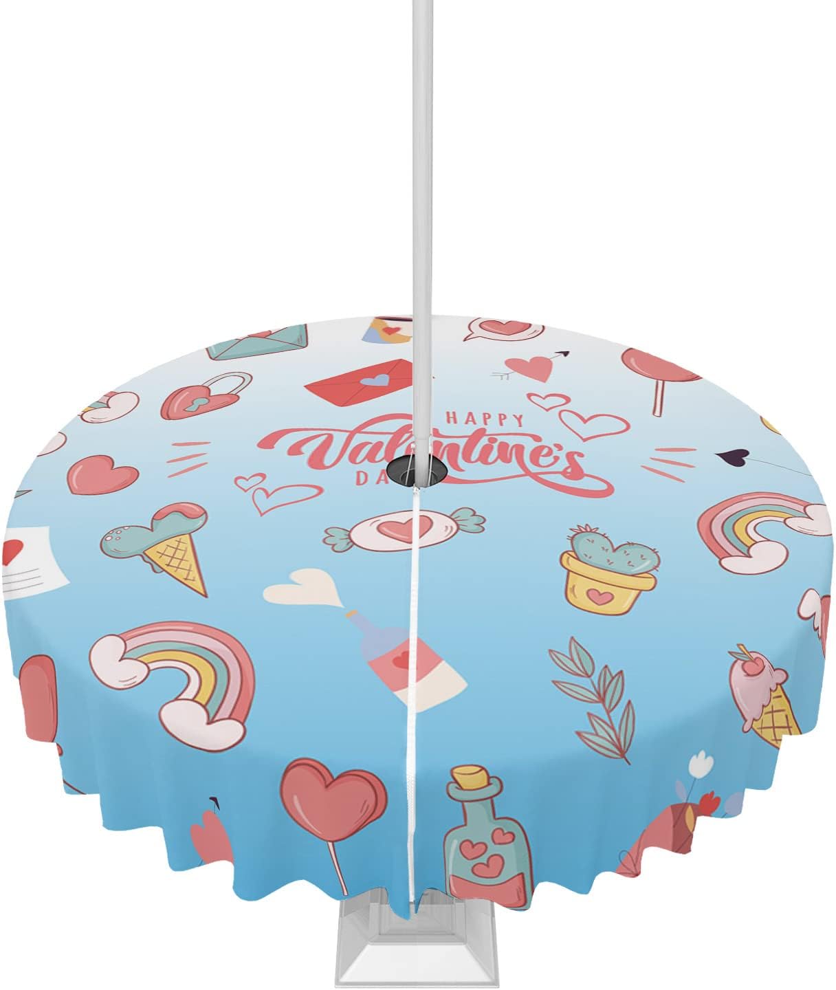 Blue Ombre Waterproof Round Tablecloth - Perfect for Outdoor Parties!
