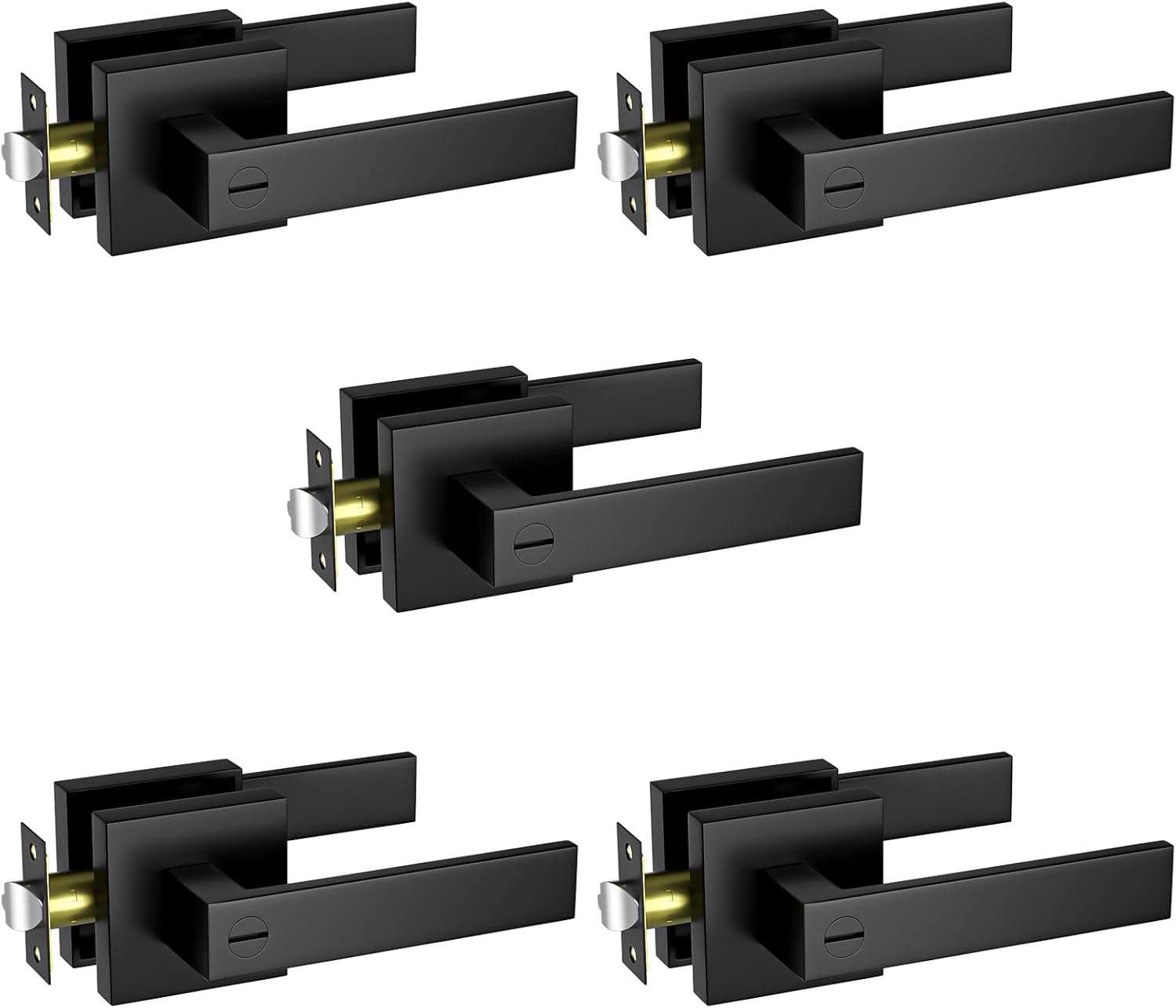 Matte Black Door Handle 5 Pack for Stylish Home Upgrades