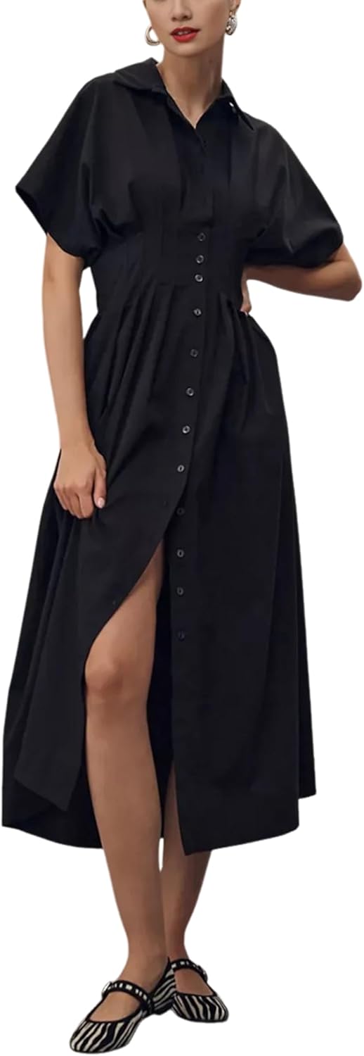Yeokou Shirt Dress for Women: Casual Summer Maxi Style