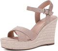 VICKIVICKI Women's Platform Wedge Ankle Strap Sandals - Elevated