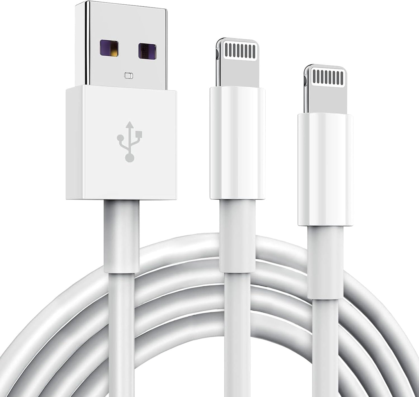 Fast Charge 2 Pack 6Ft Lightning Cables by TUMABER