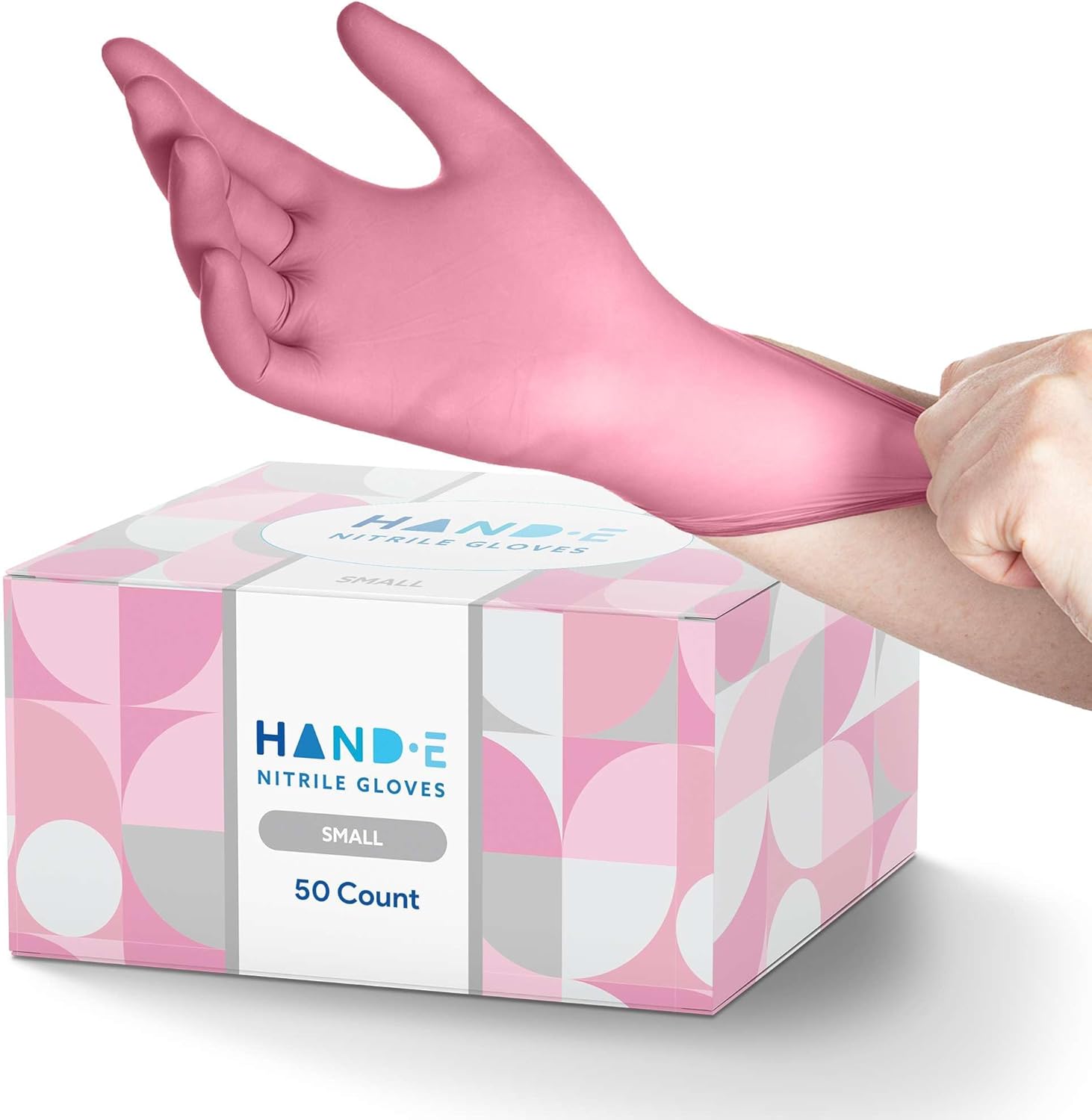 Hand-E Touch Pink Nitrile Gloves - Versatile Beauty & Cleaning Essential