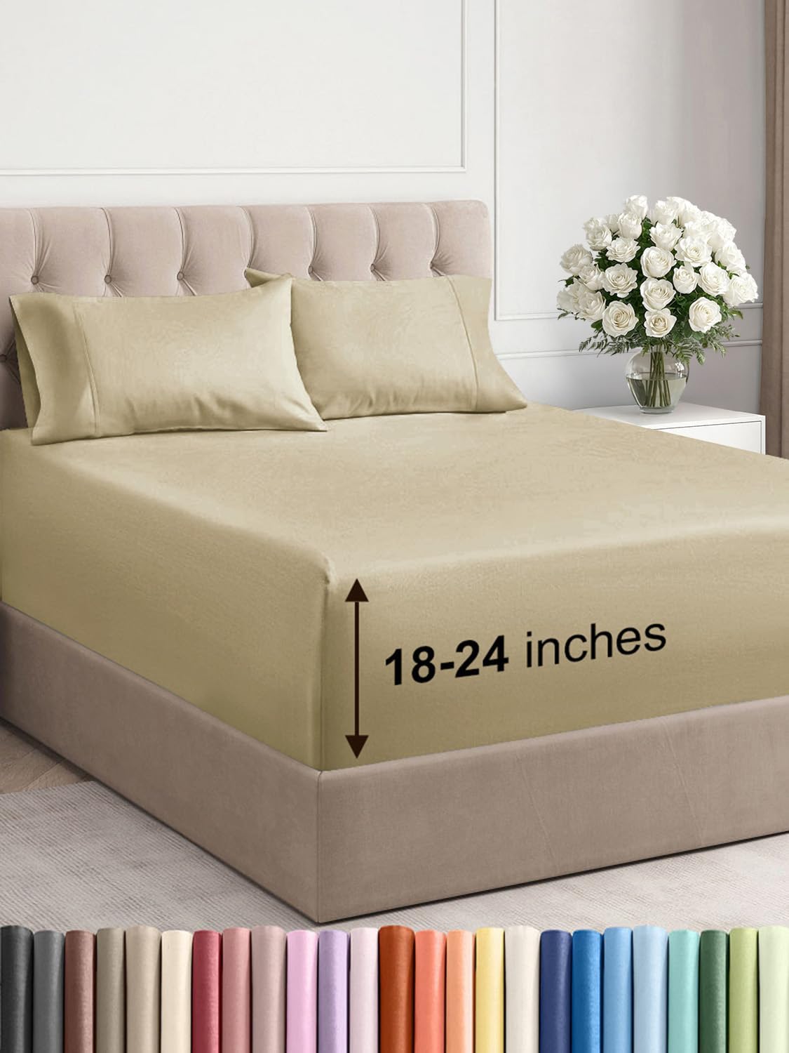 Extra Deep Pocket Full Sheets Set for Ultimate Comfort and Luxury