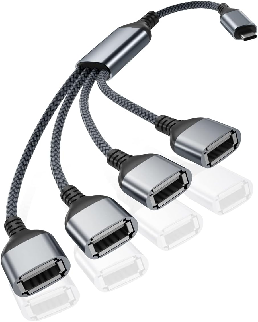 Basesailor USB C to 4 USB Adapter - Multi-Port Hub