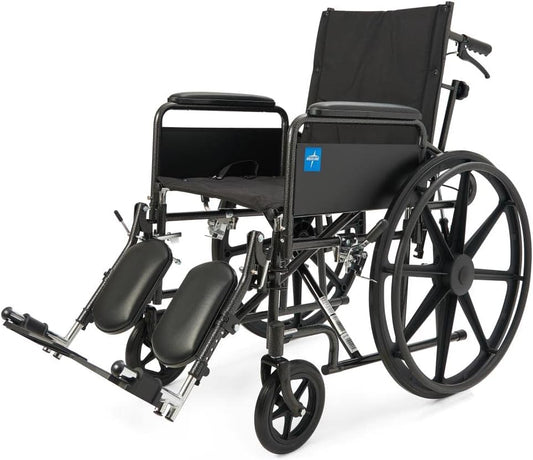 Medline Reclining Wheelchair with Elevating Leg Rests for Comfort