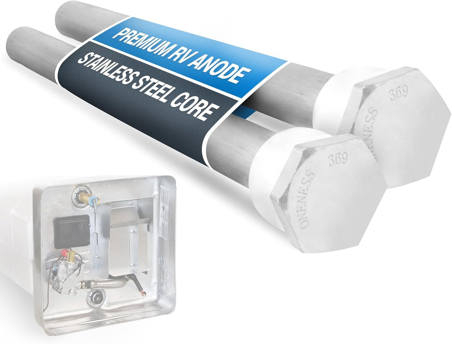 Long-Lasting RV Water Heater Protection - 2-Pack Magnesium Anode Rods, Premium Quality - 2 Year Warranty