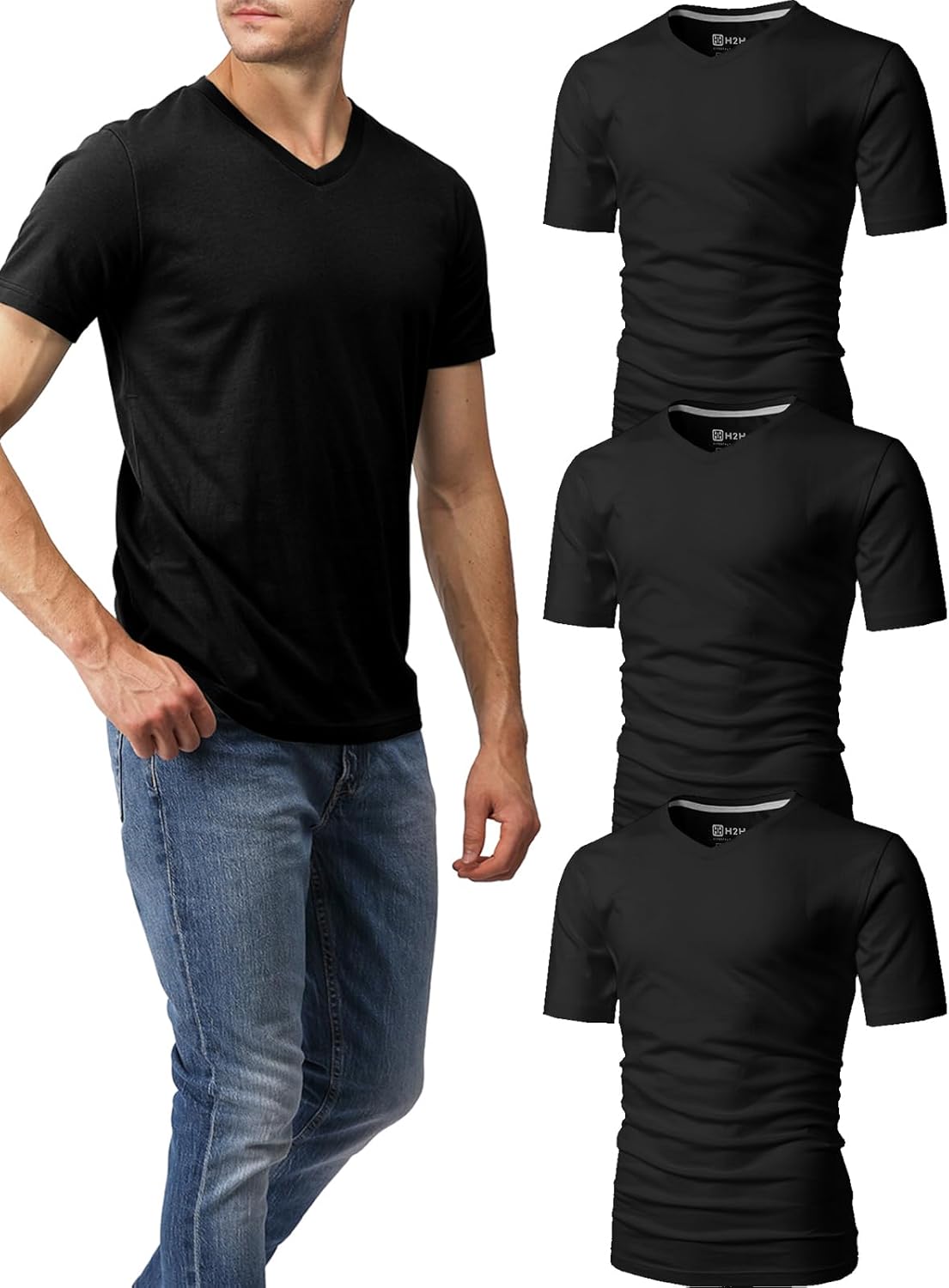 H2H Mens Slime Short Sleeve T-Shirts for Everyday Comfort