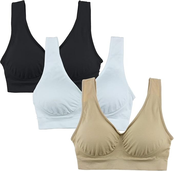 Cabales Women's Seamless Wire-Free Yoga Bra for Comfort