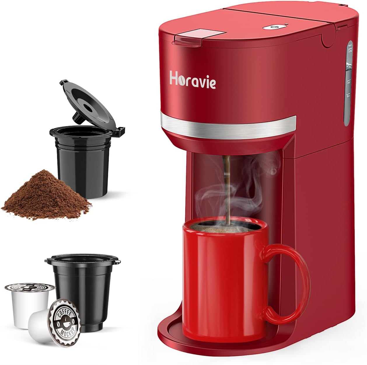 Mini Single Serve Coffee Maker for K Cup and Ground Coffee