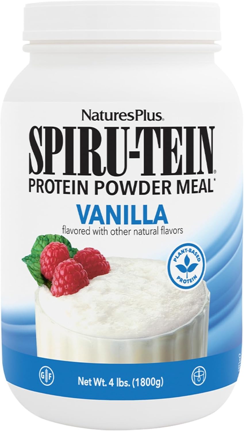 NaturesPlus SPIRU-TEIN Vanilla Plant-Based Protein Shake 4 lbs