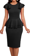 Elegant Dresses for Women Long Sleeve Pencil Peplum Dress - Work