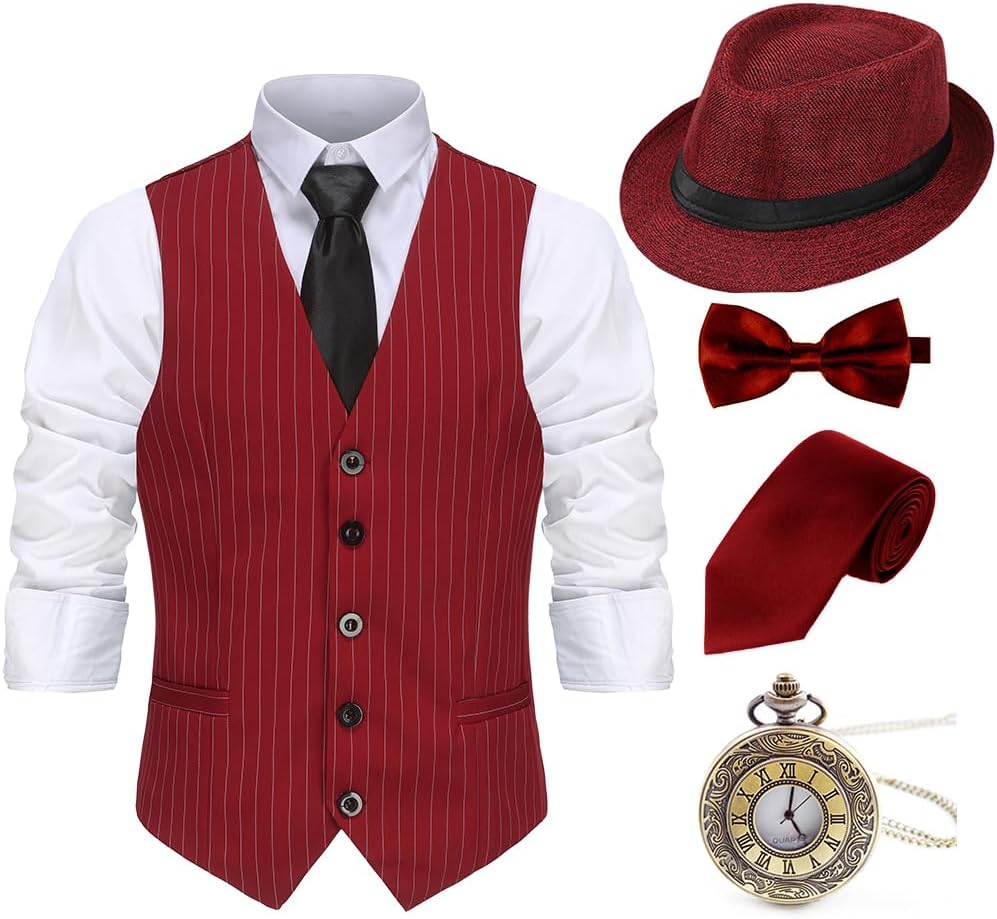 Gatsby Gangster Costume Accessories Set for 1920s Style Events