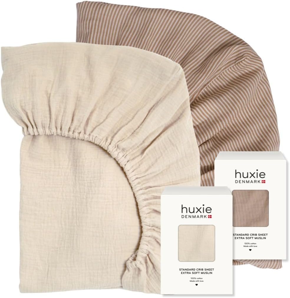 Organic Cotton Muslin Fitted Crib Sheets for Baby Comfort