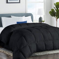 Oversized Queen Black Comforter 98x98 - All-Season Quilted Duvet