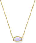 Elisa Oval Pendant Necklace in Red White and Blue Star Illusion - Gold