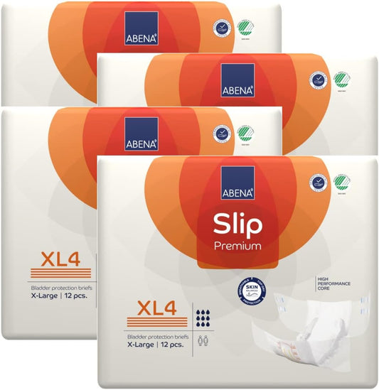 Abena Slip Premium Level 4 Incontinence Briefs, XL 48 Count
