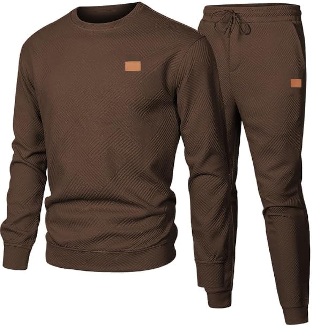 Men's 2 Piece Sweatsuits Outfits Casual Crewneck Tracksuit Set