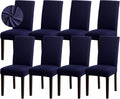 Sufdari Dining Chair Covers Navy Blue - Stretch Protector Set of 8