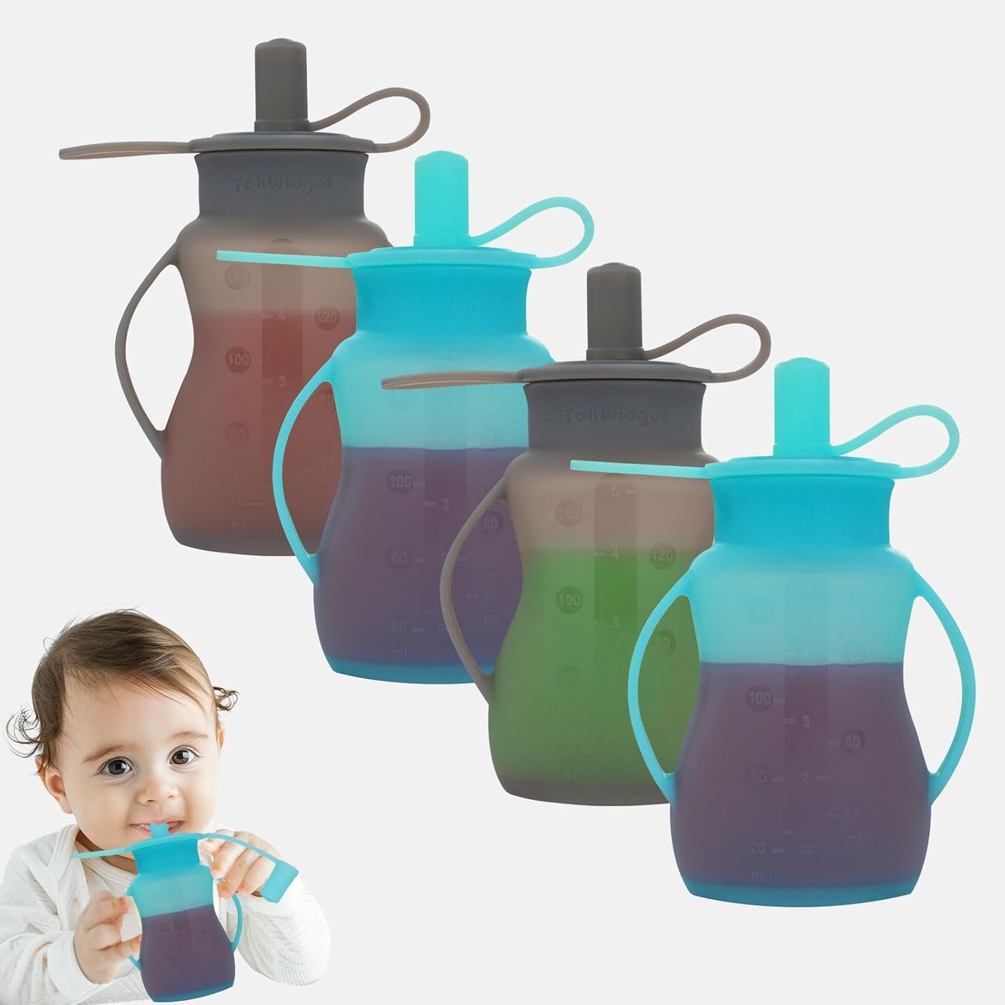 Tokwidget Reusable Baby Food Pouches - Feed Healthy Purees!