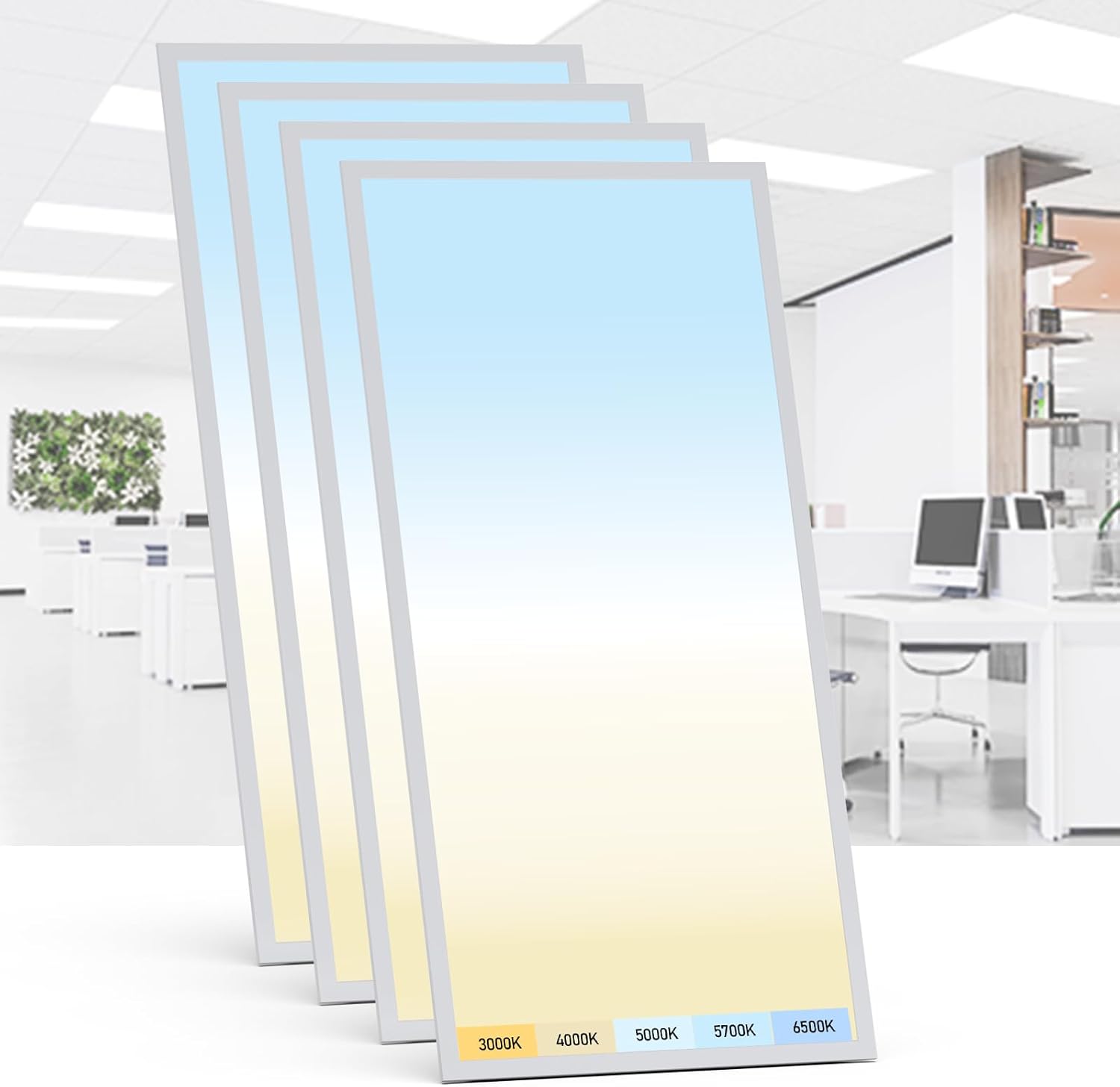 AIKVSXER 2x4 LED Flat Panel Light - 5 CCT & Wattage Options