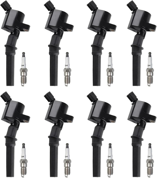 Set of 8 Ignition Coil DG508 & Spark Plug SP479 for Ford Vehicles