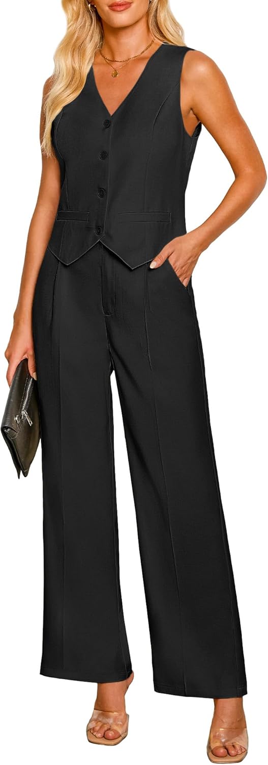 Luvamia Pant Suits for Women Dressy Casual 2 Piece Sets