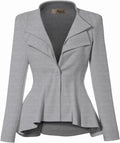 Hybrid & Company Women's Double Lapel Peplum Blazer (Style A5DP)