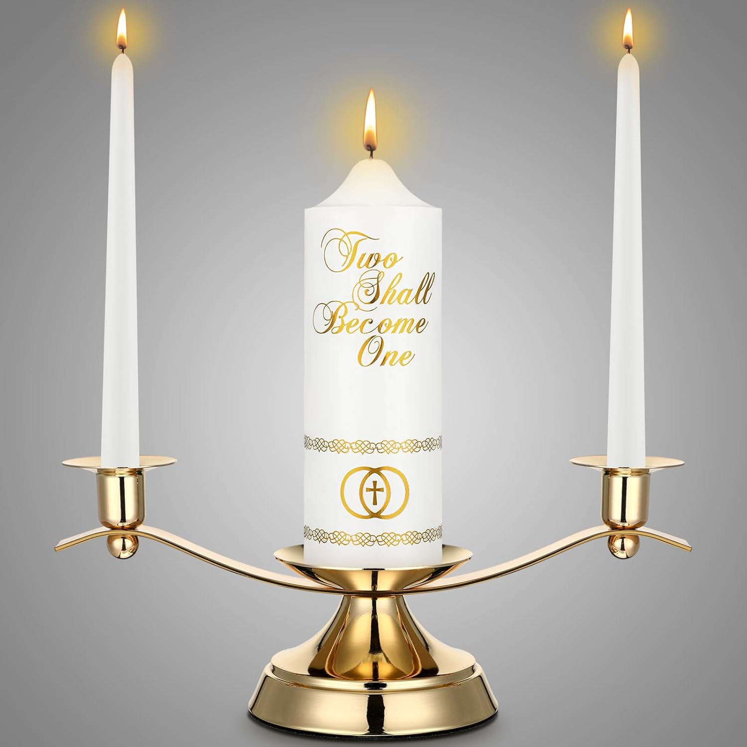Unity Candles with Holder for Elegant Wedding Ceremony Decor