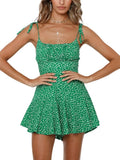 Women's Boho Floral Short Romper with Smocked Waist - Summer Staple