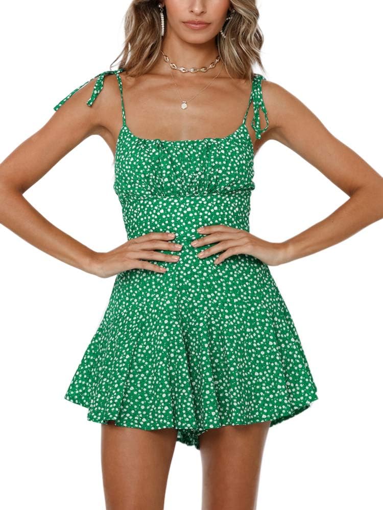Boho Floral Wide Leg Short Romper for Summer Fun and Style
