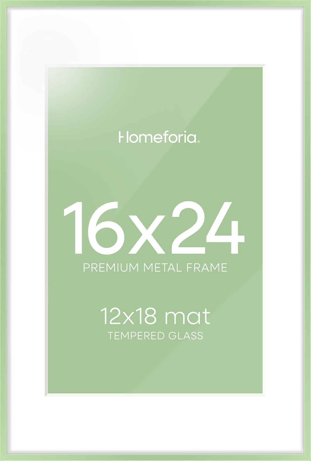 Sage Green Picture Frame 16x24 with Mat for Art Display